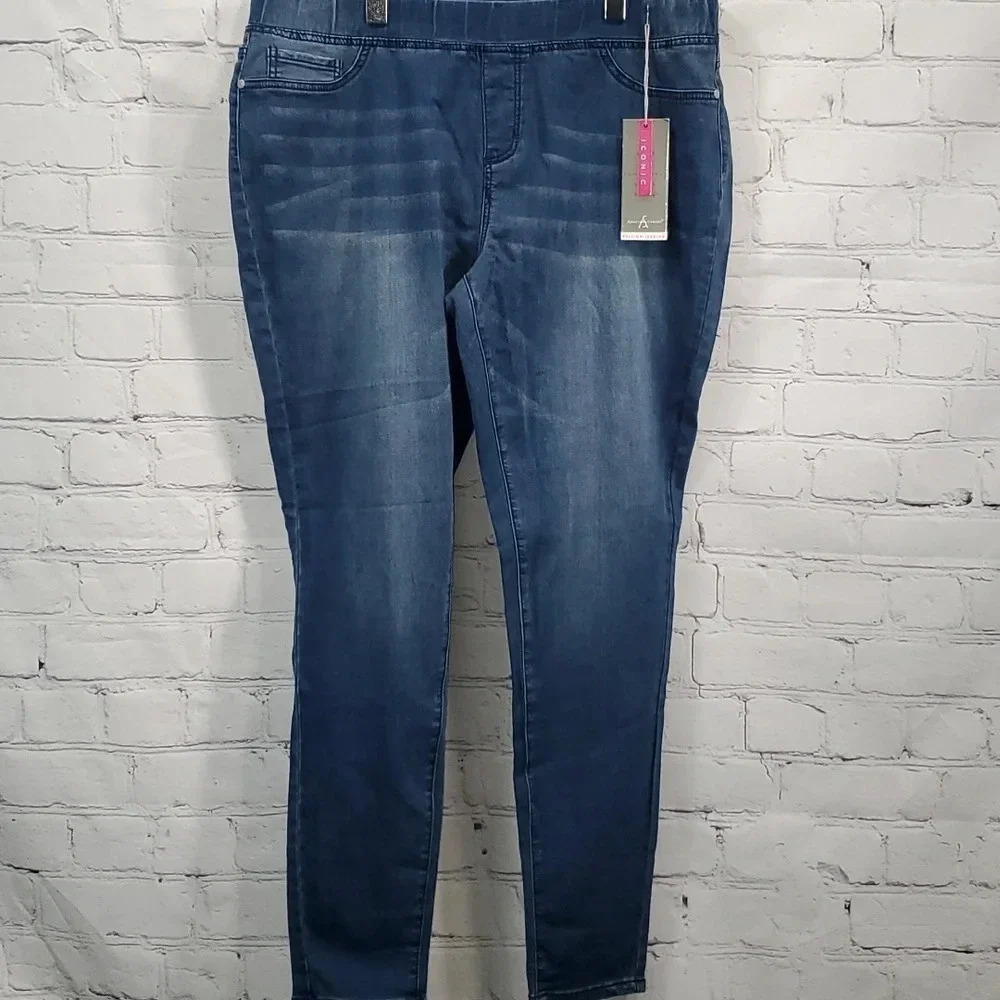 Iconic by Ashley Stewart Pull-on Jeggings Skinny Leg Faux Front Pockets Size 18R